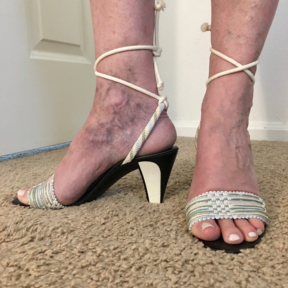 Xavier Danaud Vintage Rope Tie Sandals 7.5